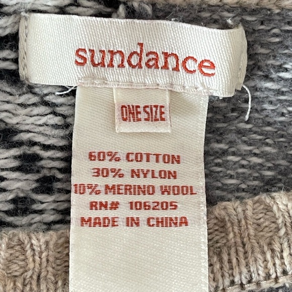 Sundance one size poncho cotton wool southwestern outerwear layer desert neutral - Picture 3 of 11